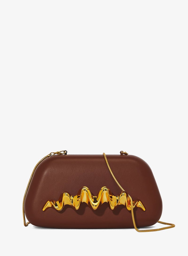 Namshi x Gold Accent Detailed Clutch - Image 1